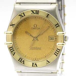 OMEGA Constellation 18K Gold Steel Quartz Mens Watch 398.0866 Polished